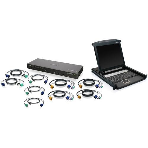 IOGEAR 8-Port IP Based KVM and 17" LCD KVM Console Bundle