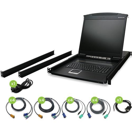 IOGEAR 16-Port 19" LCD KVM Drawer Kit with PS/2 and USB KVM Cables - 16 Computer(s) - 19" LCD - 1280 x 1024 - 16 - Keyboard - 1U High