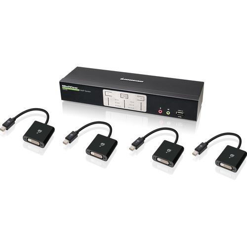 IOGEAR MiniView KVM Switchbox - 2 Computer(s) - 1 Local User(s) - 3840 x 2160 - 5 x USB - 6 x DVI