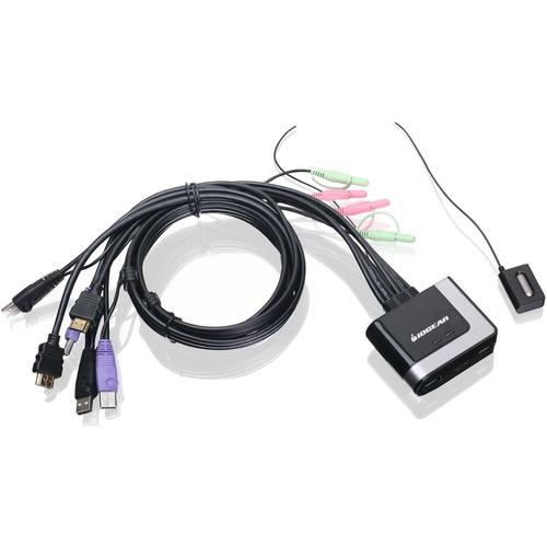 IOGEAR KVM Switch - 2 Computer(s) - 1920 x 1200 - 6 x USB - 3 x HDMI