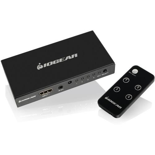 IOGEAR 4K 4-Port HDMI Switch with Remote - 3840 — 2160 - 4K - 4 x 1 - 4 x HDMI Out