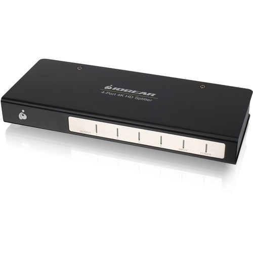 IOGEAR 4-Port Cinema 4K Splitter with HDMI Connectors - 4096 x 2160 - 49 ft (14935.20 mm) Maximum Operating Distance - 1 x HDMI In - 4 x HDMI Out - Metal