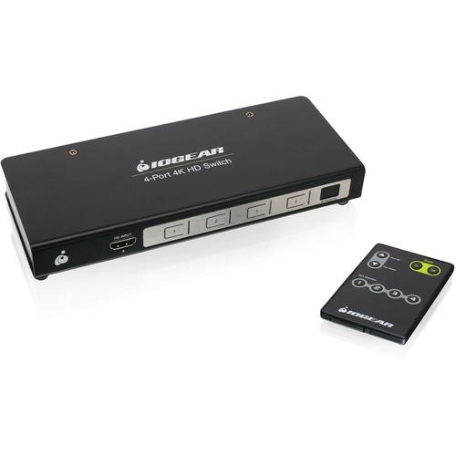 IOGEAR True 4K 4-Port Switcher with HDMI Connection - 4096 x 2160 - 4K - 4 x 1 - 1 x HDMI Out