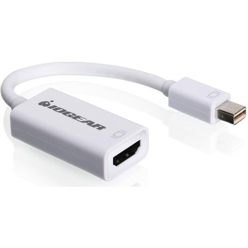 IOGEAR Mini DisplayPort to HDMI Adapter Cable - HDMI/Mini DisplayPort A/V Cable for Video Device, Projector, TV, Monitor, MacBook, iMac - First End: 1 x Mini DisplayPort Male Digital Audio/Video - Second End: 1 x HDMI Female Digital Audio/Video - 1