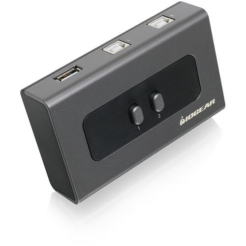 IOGEAR 2-Port USB 2.0 Peripheral Sharing Switch - USB - External - 2 USB Port(s) - 2 USB 2.0 Port(s) - PC, Mac