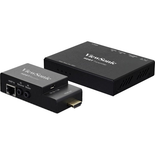 Viewsonic HDBaseT Transmitter and Receiver Kit - 1 Input Device - 1 Output Device - 230 ft (70104 mm) Range - 2 x Network (RJ-45) - 1 x HDMI In - 1 x HDMI Out - 4K - 4096 x 2160 - Twisted Pair