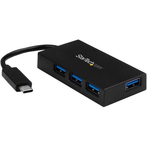 StarTech.com 4 Port USB C Hub - USB-C to 4x USB-A (USB 3.0/3.1 Gen 1 SuperSpeed 5Gbps) - USB Bus or Self Powered - BC 1.2 Charging Hub - 4-Port USB-C hub - USB Type-C host to 4x USB-A ports - USB 3.0 Hub SuperSpeed 5Gbps (USB 3.1/3.2 Gen 1) - USB Bus or