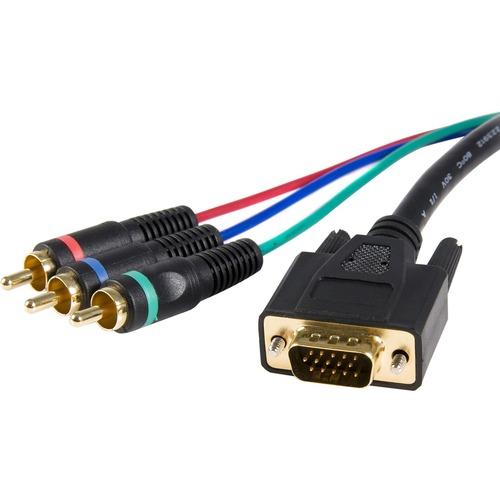 StarTech.com StarTech.com Cable adapter - RCA breakout - HD15 (m) - component (f) - 3 ft - Connect a VGA output (video card, etc.) to a display/monitor that uses Component video input - hd15 to component cable - hd15 to rca cable - vga to component break