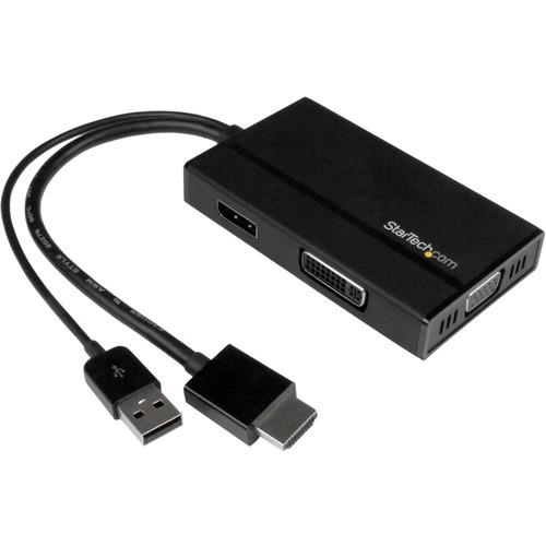 StarTech.com Travel A/V Adapter 3-in-1 HDMI to DisplayPort VGA or DVI - HDMI Adapter - 1920 x 1200 - Keep this compact adapter with your laptop while you're traveling, to connect to virtually any monitor, television or projector - Supports resolutions up