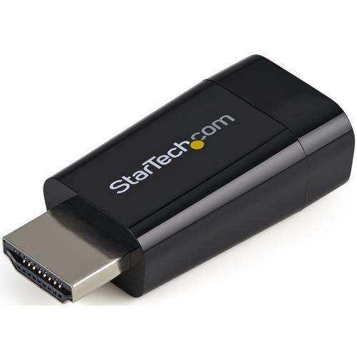 StarTech.com Compact HDMI to VGA Adapter Converter - 1920x1200/1080p - Connect an HDMI device/computer to a VGA monitor or projector, with this slim adapter ideal for laptops/ultrabooks - HDMI to VGA Converter - HDMI Laptop to Monitor - HDMI to VGA Conve