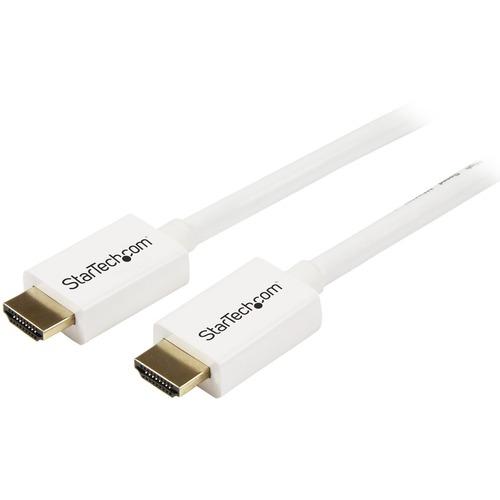 StarTech.com 5m (16 ft) White CL3 In-wall High Speed HDMI Cable - Ultra HD 4k x 2k HDMI Cable - HDMI to HDMI M/M - Create Ultra HD in-wall HDMI cable installations, for applications requiring CL3-rated cables - High Speed HDMI Cable - In Wall HDMI Cable