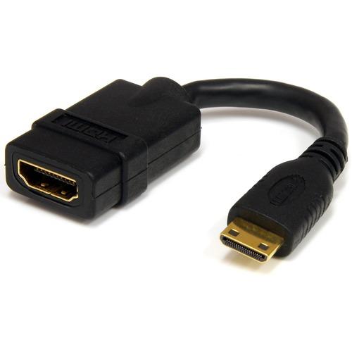 StarTech.com 5in High Speed HDMIÂ® Adapter Cable - HDMI to HDMI Mini- F/M - Connect your portable HDMI Mini-enabled devices to your HDMI TV or display - hdmi male to mini hdmi female adapter - mini hdmi male adapter