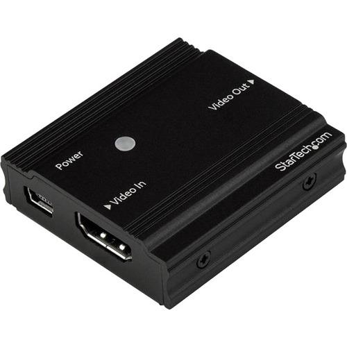 StarTech.com HDMI Signal Booster - HDMI Repeater Extender - 4K 60Hz - 3840 — 2160 - 114.83 ft (35000 mm) Maximum Operating Distance - HDMI In - HDMI Out - USB - TAA Compliant