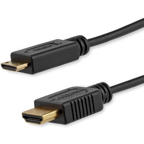 StarTech.com 6 ft Slim High Speed HDMIÂ® Cable with Ethernet - HDMI to HDMI Mini M/M - Connect HDMIMini -equipped devices to displays incorporating HDMI technology, with minimal clutter, maximum quality and Ethernet Data Channel Support - 6ft mini hdmi to