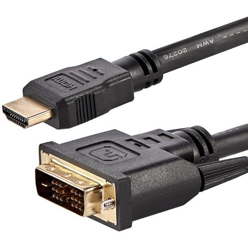 StarTech.com HDMI to DVI Cable - 6 ft / 2m - HDMI to DVI-D Cable - HDMI Monitor Cable - HDMI to DVI Adapter Cable - Connect an HDMI-enabled output device to a DVI-D display, or a DVI-D output device to an HDMI-capable display - 6ft HDMI to dvi - 6ft HD t