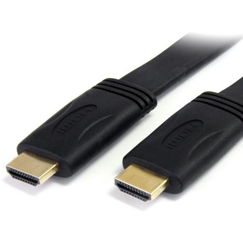 StarTech.com 6 ft Flat High Speed HDMI Cable with Ethernet - Ultra HD 4k x 2k HDMI Cable - HDMI to HDMI M/M - Create Ultra HD connections between your HDMI-enabled devices with minimal clutter; supports Ethernet Data Channel - 6ft High Speed HDMI Cable -