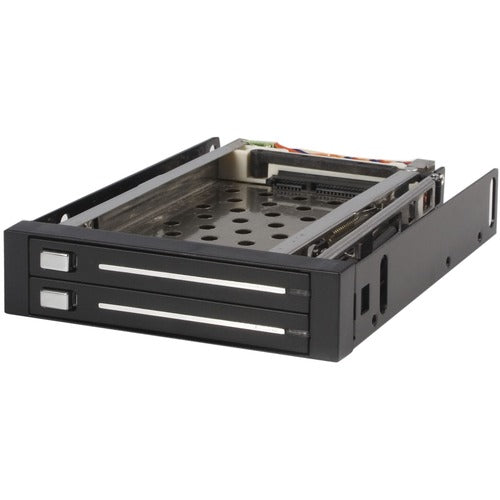 StarTech.com StarTech.com 2 Drive 2.5in Trayless Hot Swap SATA Mobile Rack Backplane - Storage bay adapter - black - Easy, trayless removal and insertion of dual 2.5in SATA hard drives from single 3.5in bay - sata backplane - sata mobile rack - sata encl