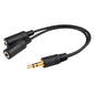 Add-On Computer AddOn 3.5mm (1/8in) Stereo Audio Headset Splitter Adapter - M/FF - Mini-phone Audio Cable for Audio Device, Headset - First End: 1 x Mini-phone Male Stereo Audio - Second End: 2 x Mini-phone Female Stereo Audio - Splitter Cable