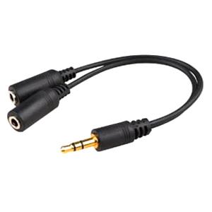 Add-On Computer AddOn 3.5mm (1/8in) Stereo Audio Headset Splitter Adapter - M/FF - Mini-phone Audio Cable for Audio Device, Headset - First End: 1 x Mini-phone Male Stereo Audio - Second End: 2 x Mini-phone Female Stereo Audio - Splitter Cable