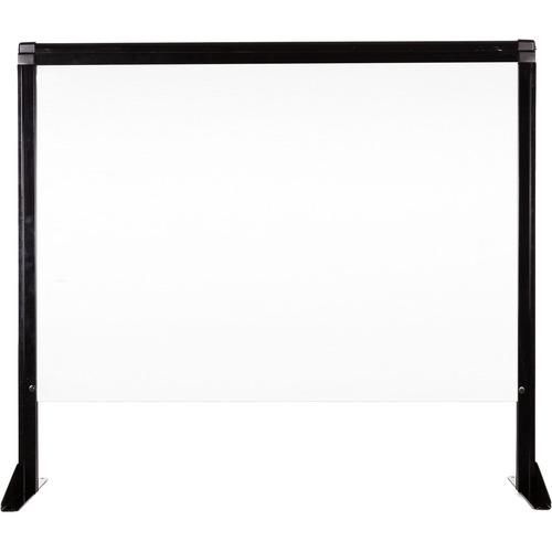 APG Cash Drawer Countertop Single Screen 32.25" x 29" Clear Acrylic With 6.5" Full Length Window - Aluminum, Clear Acrylic