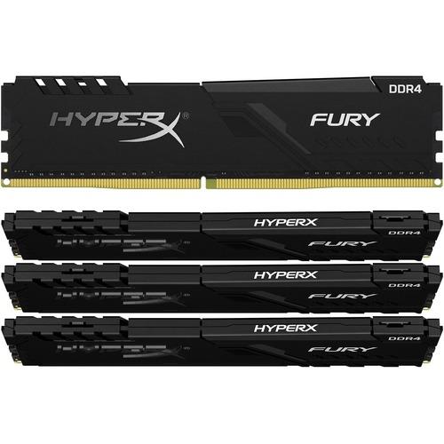 Kingston HyperX Fury 32GB DDR4 SDRAM Memory Module - 32 GB (4 x 8GB) - DDR4-2666/PC4-21300 DDR4 SDRAM - 2666 MHz - CL16 - 1.20 V - Non-ECC - Unbuffered - 288-pin - DIMM - Lifetime Warranty