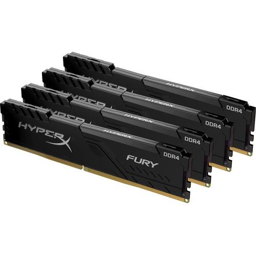 Kingston HyperX FURY 64GB DDR4 SDRAM Memory Module - For Desktop PC, Workstation - 64 GB (4 x 16GB) - DDR4-2666/PC4-21333 DDR4 SDRAM - 2666 MHz - CL16 - 1.20 V - Non-ECC - Unbuffered - 288-pin - DIMM - Lifetime Warranty