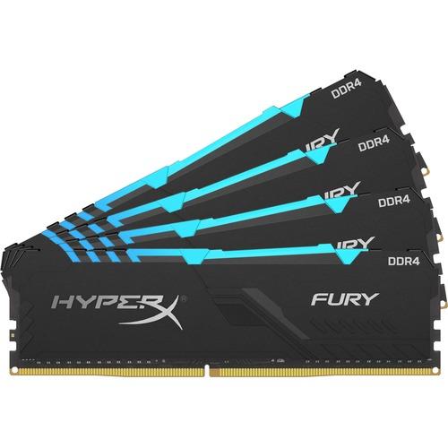 Kingston HyperX Fury 64GB DDR4 SDRAM Memory Module - For Desktop PC - 64 GB (4 x 16GB) - DDR4-3000/PC4-24000 DDR4 SDRAM - 3000 MHz - CL15 - 1.35 V - Unbuffered - 288-pin - DIMM