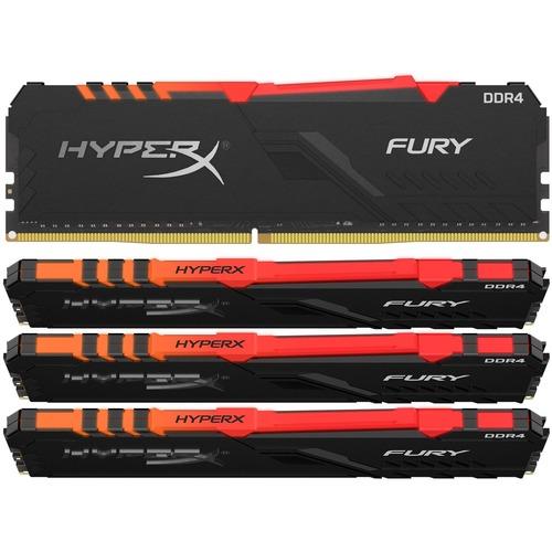 Kingston HyperX FURY 32GB DDR4 SDRAM Memory Module - For Desktop PC - 32 GB (4 x 8GB) - DDR4-3200/PC4-25600 DDR4 SDRAM - 3200 MHz - CL16 - 1.35 V - Unbuffered - 288-pin - DIMM