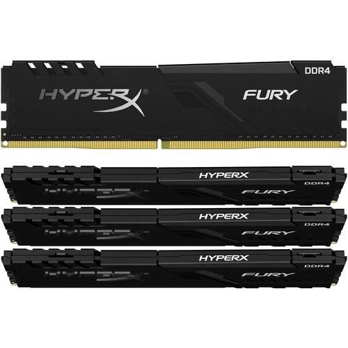 Kingston HyperX Fury 32GB DDR4 SDRAM Memory Module - 32 GB (4 x 8GB) - DDR4-3200/PC4-25600 DDR4 SDRAM - 3200 MHz - CL16 - 1.35 V - Non-ECC - Unbuffered - 288-pin - DIMM