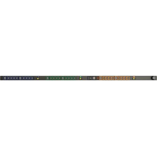 Vertiv Geist MN01D4W1-30PN68-3TL15A0A10-S 30-Outlets PDU - Metered - NEMA L15-30P - 24 x U-Lock IEC 60320 C13, 6 x U-Lock IEC 60320 C19 - 230 V AC - 0U - Vertical - Rack-mountable