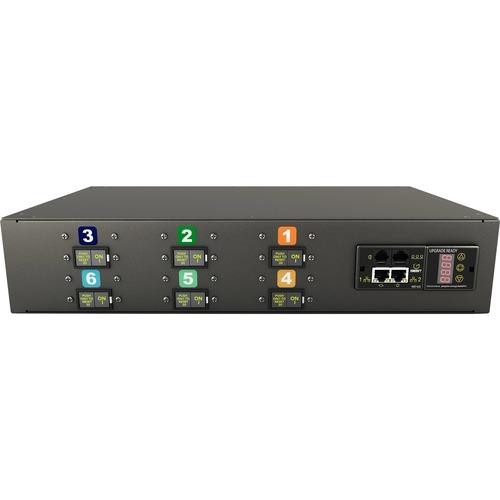 Vertiv Geist MN02EDR1-15P3B8-5CS15A0H10-S 15-Outlets PDU - Monitored - 3P+E CA - 3 x U-Lock IEC 60320 C13, 12 x U-Lock IEC 60320 C19 - 230 V AC - Network (RJ-45) - 2U - Horizontal - Rack-mountable
