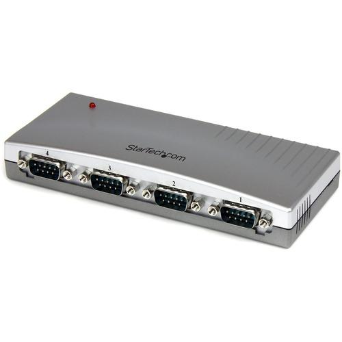 StarTech.com USB to Serial Adapter Hub - 4 Port - Bus Powered - DB9 (9-pin) - USB Serial - FTDI USB to Serial Adapter - Add four RS232 serial ports to any notebook or desktop computer using a single USB port - USB to Serial - USB to RS232 - USB to DB9 -