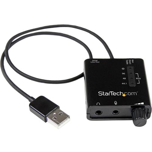 StarTech.com USB Sound Card w/ SPDIF Digital Audio & Stereo Mic - External Sound Card for Laptop or PC - SPDIF Output (ICUSBAUDIO2D) - Add an SPDIF digital audio output and standard 3.5mm audio/microphone connections to your system through USB - USB Ster