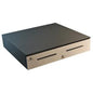 APG Cash Drawer Series 4000 Cash Drawer - 5 Bill - 5 Coin - 2 Media Slot - Stainless Steel, Steel - Black - 4.20" (106.68 mm) Height x 18" (457.20 mm) Width x 16.70" (424.18 mm) Depth