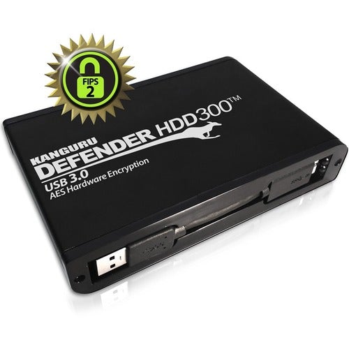 Kanguru Solutions Defender HDD300 FIPS 140-2 Certified, Encrypted Secure Hard Drive, 4TB - FIPS 140-2 Certified, Hardware Encrypted, SuperSpeed USB3.0, Remotely Manageable - PuriLite