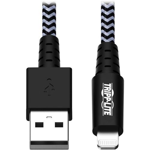 Tripp Lite Heavy-Duty USB Sync/Charge Cable with Lightning Connector, 3 ft. (0.9 m) - 3 ft Lightning/USB Data Transfer Cable for iPhone, iPad mini, iPod, iPod touch, Network Device, iPad Air, iPad - First End: 1 x Type A Male USB - Second End: 1 x Lightn