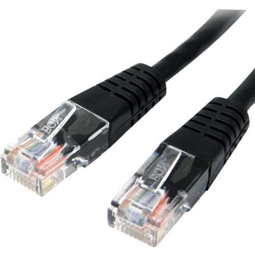 StarTech.com 10ft Black Molded Cat5e UTP Patch Cable - Category 5e - 10 ft - 1 x RJ-45 Male - 1 x RJ-45 Male - Black