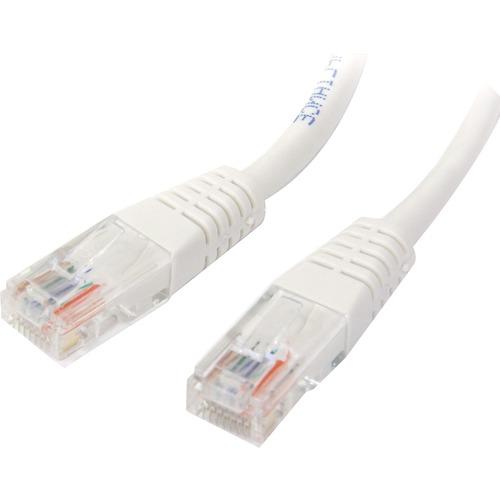 StarTech.com 1 ft White Molded Cat5e UTP Patch Cable - Make Fast Ethernet network connections using this high quality Cat5e Cable, with Power-over-Ethernet capability - 1ft Cat5e Patch Cable - 1ft Cat 5e Patch Cable - 1ft Cat5e Patch Cord - 1ft Molded Pa