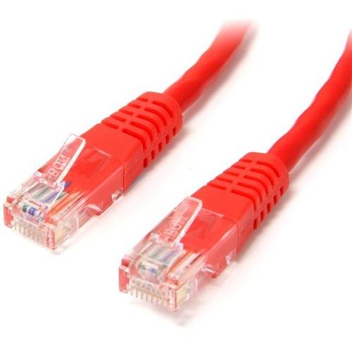 StarTech.com 6 ft Red Molded Cat5e UTP Patch Cable - Category 5e - 6 ft - 1 x RJ-45 Male - 1 x RJ-45 Male - Red