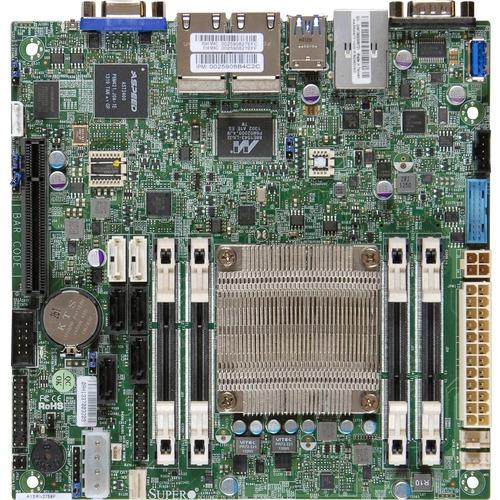 Super Micro Supermicro A1SRi-2758F Desktop Motherboard - Intel Chipset - Socket BGA-1283 - Mini ITX - Intel Atom C2758 - 64 GB DDR3 SDRAM Maximum RAM - 4 x Memory Slots - Gigabit Ethernet - 6 x SATA Interfaces