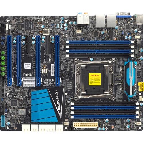 Super Micro Supermicro C7X99-OCE-F Desktop Motherboard - Intel Chipset - Socket LGA 2011-v3 - ATX - 64 GB DDR4 SDRAM Maximum RAM - DDR4-3300/PC4-26400 (O.C.) - DIMM, UDIMM - 8 x Memory Slots - Gigabit Ethernet - 10 x SATA Interfaces