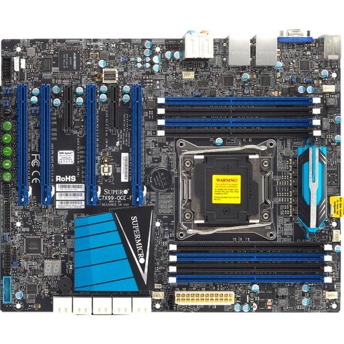 Super Micro Supermicro C7X99-OCE Workstation Motherboard - Intel Chipset - Socket LGA 2011-v3 - ATX - 54 GB DDR4 SDRAM Maximum RAM - DDR4-3300/PC4-26400 (O.C.) - DIMM, UDIMM - 8 x Memory Slots - Gigabit Ethernet - 10 x SATA Interfaces