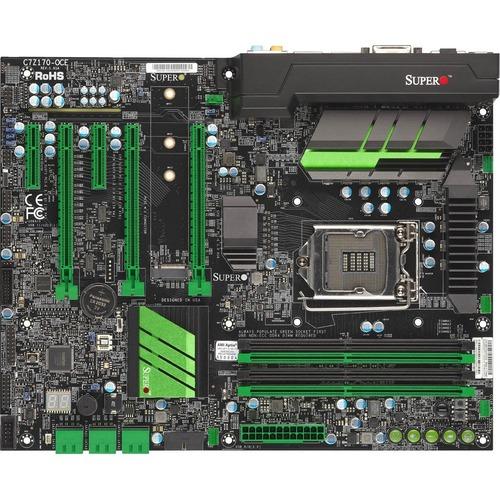 Super Micro Supermicro C7Z170-OCE Desktop Motherboard - Intel Chipset - Socket H4 LGA-1151 - ATX - 64 GB DDR4 SDRAM Maximum RAM - UDIMM, DIMM - 4 x Memory Slots - Gigabit Ethernet - HDMI - DisplayPort - 6 x SATA Interfaces