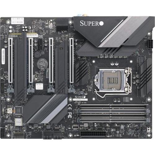 Super Micro Supermicro C9Z490-PG Desktop Motherboard - Intel Chipset - Socket LGA-1200 - ATX - 128 GB DDR4 SDRAM Maximum RAM - DIMM, UDIMM - 4 x Memory Slots - Gigabit Ethernet - HDMI - DisplayPort - 4 x SATA Interfaces