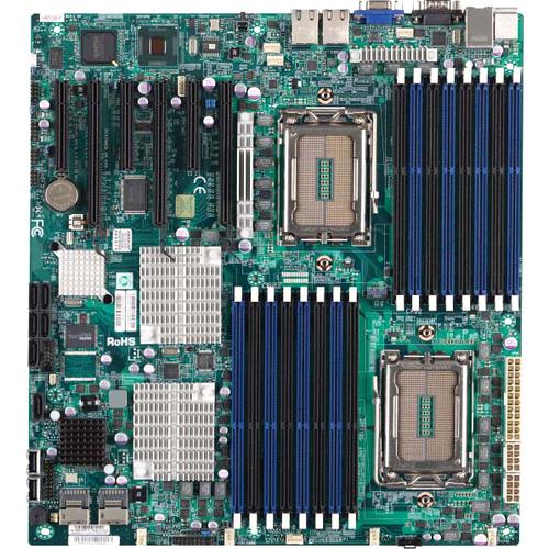 Super Micro Supermicro H8DG6 Server Motherboard - AMD Chipset - Socket G34 LGA-1944 - Extended ATX - 256 GB DDR3 SDRAM Maximum RAM - DDR3-1333/PC3-10600, DDR3-1066/PC3-8500, DDR3-800/PC3-6400 - DIMM - 16 x Memory Slots - Gigabit Ethernet - 6 x SATA Inter