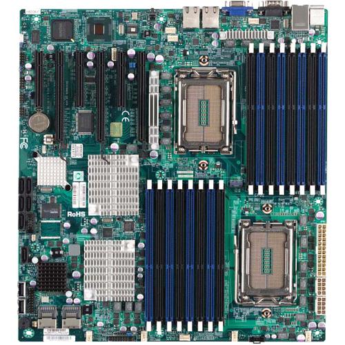 Super Micro Supermicro H8DGI-F Server Motherboard - AMD Chipset - Socket G34 LGA-1944 - Extended ATX - 256 MB DDR3 SDRAM Maximum RAM - DDR3-1333/PC3-10600, DDR3-1066/PC3-8500, DDR3-800/PC3-6400 - 16 x Memory Slots - Gigabit Ethernet - 6 x SATA Interfaces