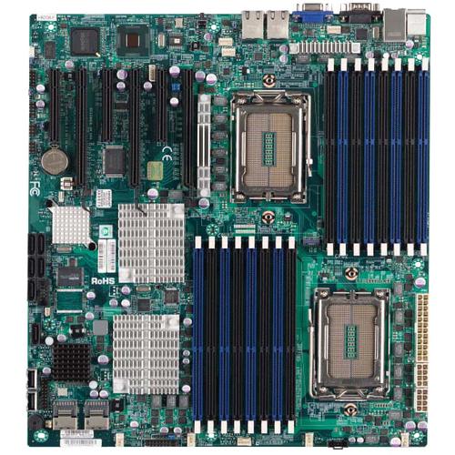 Super Micro Supermicro H8DGI Server Motherboard - AMD Chipset - Socket G34 LGA-1944 - Extended ATX - 256 GB DDR3 SDRAM Maximum RAM - DDR3-1333/PC3-10600, DDR3-1066/PC3-8500, DDR3-800/PC3-6400 - 16 x Memory Slots - Gigabit Ethernet - 6 x SATA Interfaces
