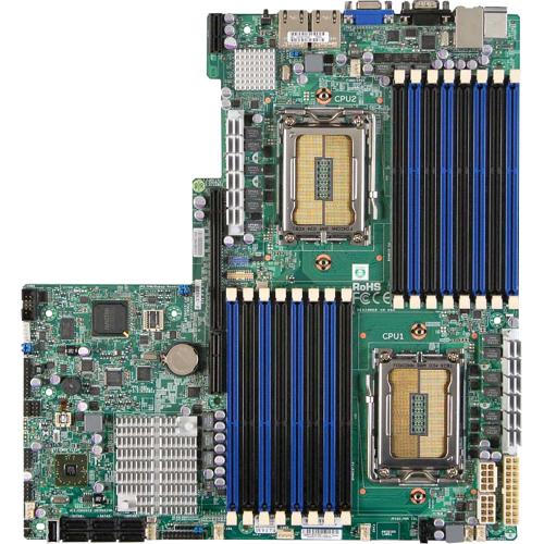 Super Micro Supermicro H8DGU-F Server Motherboard - AMD Chipset - Socket G34 LGA-1944 - Extended ATX - 256 GB DDR3 SDRAM Maximum RAM - DDR3-1333/PC3-10600, DDR3-1066/PC3-8500, DDR3-800/PC3-6400 - 16 x Memory Slots - Gigabit Ethernet - 6 x SATA Interfaces