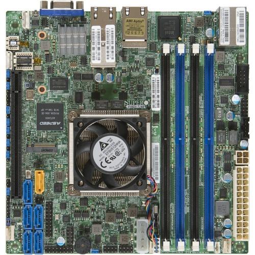 Super Micro Supermicro X10SDV-TLN4F Server Motherboard - Intel Chipset - Socket BGA-1667 - Mini ITX - Intel Xeon D-1540 - 128 GB DDR4 SDRAM Maximum RAM - DDR4-2133/PC4-17000, DDR4-1866/PC4-14900, DDR4-1600/PC4-12800 - DIMM, RDIMM, UDIMM - 4 x Memory Slot