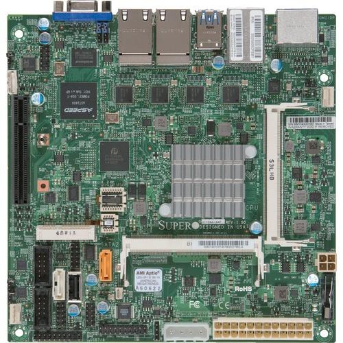 Super Micro Supermicro X11SBA-LN4F Server Motherboard - Intel Chipset - Socket BGA-1170 - Mini ITX - Intel Pentium N3700 - 8 GB DDR3 SDRAM Maximum RAM - DDR3-1600/PC3-12800, DDR3-1333/PC3-10600, DDR3-1066/PC3-8500 - SoDIMM - 2 x Memory Slots - Gigabit Et